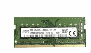 Hynix メモリモジュール 8GB HMA81GS7CJR8N-VK DDR4-2666MHz PC4-21300 ECC Unbuffered CL19SODIMM260ピン/新品バルク品/ネコポス配送