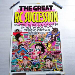 RCサクセション Q⑭ 1986年日比谷野音 ライブ告知 ポスター 1986 4 SUMMER NIGTS グッズ 忌野清志郎