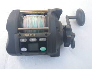 PANA REEL パナリール M-2 動作(回転.クラッチ.ドラグ.液晶.電動巻上.棚べり.自動巻き.マニュアル等)確認 多少スレ.汚れ等有中古品