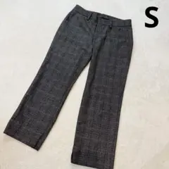 ZARA WOMEN　クロップドパンツ　チェック　グレー系　Sサイズ