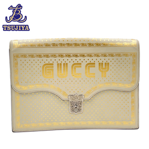 GUCCI グッチ　セカンドバッグ　GUCCY　SEGA　セガ　アコーディオン　アイボリー/ゴールド　スター　510422　中古AB【辻屋質店B2434】