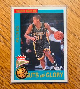 2002-03 FLEER PLATINUM GUTS AND GLORY REGGIE MILLER INSERT CARD #7