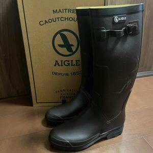 AIGLE エーグル メンズ レインブーツ 長靴 43 雨靴 雪靴 ブラウン HUNTER 