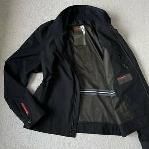 XXLサイズ 極美品 ◎ PRADA プラダ ナイロンジャケット 袖ロゴ GORE-TEX ゴアテックス ブルゾン ライトアウター 黒 ブラック SGV693