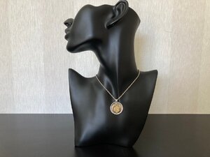 ●Tiffany&Co. ティファニー 旧ロゴ メダル シルバー ゴールド コンビ ネックレス 750 K18 SV925 14.5g●