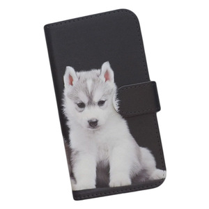 Redmi Note 10 JE XIG02/A101XM　スマホケース 手帳型 プリントケース 犬 動物 シベリアンハスキー 子犬 かわいい