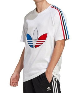 新品/未使用/正規品【アディダス トリコロールTシャツ XO 白ホワイト】横浜マリノスadidasオリジナルス2XLプラシャツ半袖3LシャツLL