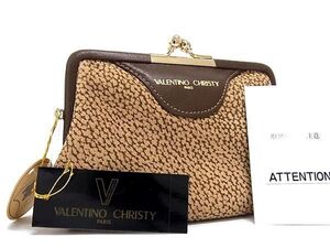 ■新品同様■ VALENTINO CHRISTY ヴァレンティノ クリスティ スエード がま口 コインケース コインパース 小銭入れ ブラウン系 DE3371