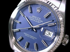 ★超美品 ROLEX ロレックス 18金WGフルーテッド ネイビー ref.16014 Cal.3035 デイトジャスト オイスターパーペチュアル 綺麗★