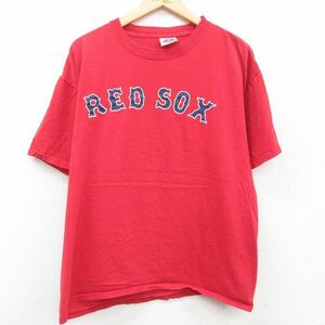 XL/古着 マジェスティック 半袖 ビンテージ Tシャツ メンズ 00s MLB ボストンレッドソックス 松坂大輔 大きいサイズ コットン クルーネ