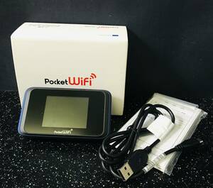 NA6662 【美品】通電確認 Pocket Wi-Fi HUAWEI 502HW ネイビーブルー モバイルルーター ポケットWi-Fi検I