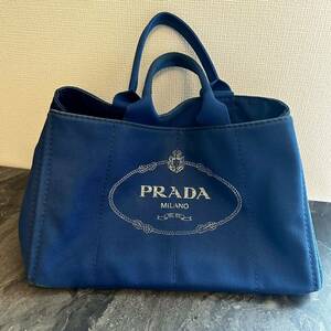 プラダ PRADA カナパ L キャンバス トートバッグ CANAPA コバルトブルー