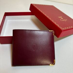 未使用　 カルティエ Cartier ボルドー マストライン 二つ折り財布　