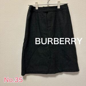 送料無料 匿名配送 BURBERRY バーバリー ウール ひざ丈 スカート