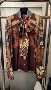 GUCCI 15AW ボタニカルシルクリボンブラウス シャツ 吉井和哉 着用 グッチ THE YELLOW MONKEY イエモン