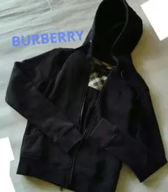 最終価格BURBERRY フード付きダブルジップパーカー ダークネイビー