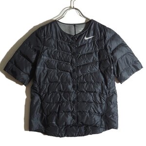 M6030f62　▼NIKE ナイキ▼　AEROLOFT エアロロフト 中綿入り 半袖 シャツブルゾン ブラック M / 黒 レディース ジャケット 85562 秋冬