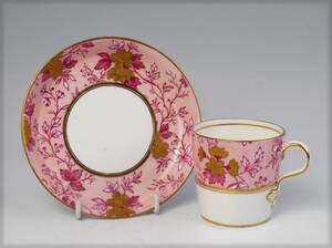 　 DAVENPORT 　＝　 豪華金彩 ・ C カップ&ソーサー (1級品)　 Pink+Gold/Deco = SAKURA