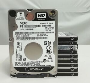 【10枚セット】Western Digital Black 500GB HDD 2.5インチ データ削除済み ハードディスク 黒 WD 即日発送 一週間返品保 【H25012120】