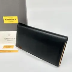 極美品　エッティンガー　ETTINGER 長財布　COAT WALLET 黒 黄