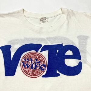 希少 70s vintage VOTE 68/wrko 両面 染み込み プリント tシャツ ビンテージ 70年代 選挙 メッセージ アート M 古着 アメカジ