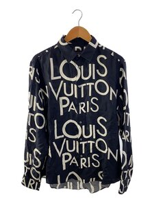 LOUIS VUITTON◆長袖シャツ/XL/シルク/BLK/※首周り汚れ/袖口破れ//