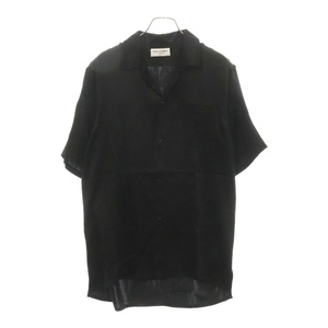 SAINT LAURENT PARIS サンローランパリ 21SS Silk Shirt シルク 総柄 半袖シャツ 531956 Y2E51 ブラック