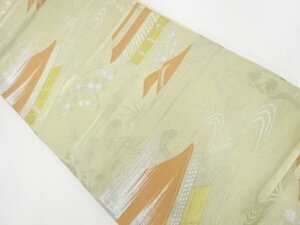 ys6951049; 宗sou 屋敷に草花模様織出し袋帯（材料）（サービス品）【アンティーク】【着】