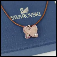 スワロフスキー　SWAROVSKI　ネックレス　蝶々　バタフライ　ピンク　色石