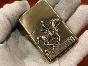 1円 ZIPPO ライター マルボロ Marlboroジッポ Zippoオイルライター真鍮製 中古品 喫煙グッズ ジッポー 火花確認済R60537