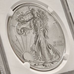 ■公式鑑定価格4万1千円■【最高鑑定】2012年 アメリカ S シルバーイーグル リバース プルーフ NGC PF70 1ドル 銀貨/コイン