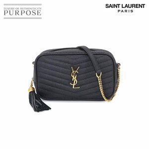 未使用 展示品 サンローラン パリ SAINT LAURENT PARIS ルー チェーン ショルダー バッグ レザー ブラック 612579 90209237