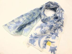 新品　シビラ　Sybilla 薄い　ストール　夏の紫外線対策に　UVカット加工　コットン ブルー