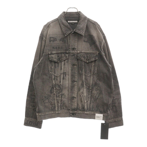 ネイバーフッド 23AW FADE DENIM TYPE-3 JACKET グラフィックデザイン コットン デニムジャケット インディゴブラック 232YTNH-JKM05