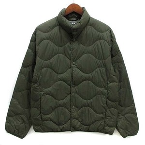 ユニクロ UNIQLO ウルトラライトダウン ウェーブキルト ジャケット ダークグリーン 緑 S 311-443879 メンズ