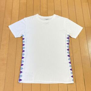 【良品】VISVIM ヴィズヴィム サイドリブ 三角パッチワーク Tシャツ STシャツ 半袖Tシャツ T-shirt 半袖 ホワイト