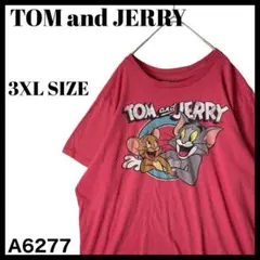 超ビッグサイズ トムとジェリー 半袖 Tシャツ 古着 キャラT 赤 3XL