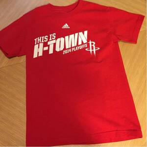 美品 レア★ NBA Houston Rockets Play off Tシャツ サイズS Addiadas レッド 赤 ヒューストン ロケッツ