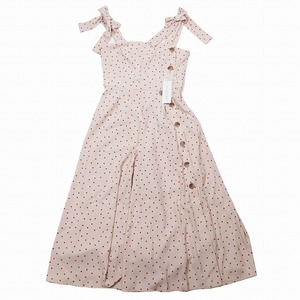 未使用品 ジルスチュアート JILL STUART カフィドットサロペット コンビネゾン ワイドパンツ ハーフ 膝丈 4 ピンク/6YBA7 レディース