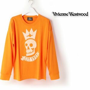 758a 新品 ヴィヴィアンウエストウッド スカル ORB 長袖 Tシャツ メンズ Vivienne Westwood コットン100％ Tシャツ 日本製 44