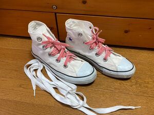 CONVERSE！白 5ホールハイカットスニーカー・サイズ8.5 26.5cmぐらい オールスター