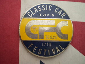 CLASSIC CAR TACS 17th FESTIVAL 1983-9-23 当時物カーバッチ（青/黄）中古現状品