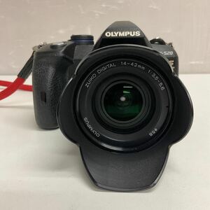 営MK93-60Y OLYMPUS オリンパス E-520 IS デジタル一眼レフカメラ レンズ ZUIKO DEGITAL 14-42mm 1:3.5-5.6 充電器なし 通電動作確認済