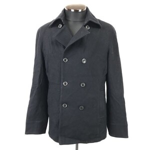 クランプリュスオム /KLEIN PLUS HOMME★ショート丈/ピーコート【47(フリー)/メンズM程度/黒/black】総裏地/Coats◆pBH334