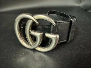 〓 【GUCCI グッチ 397660 GGバックル レザーベルト メンズ シルバー ブラック 85 34 人気シリーズ】HO9570