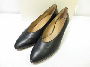 美品 【ロランス LAURENCE】 レザー パンプス ヒール 婦人靴 (レディース) size38 ブラック ■30LZ4598■