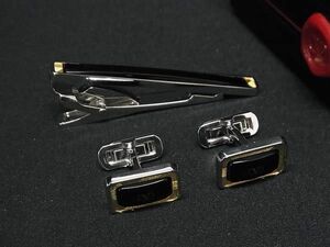 ■美品■ VALENTINO GARAVANI ヴァレンティノ ガラヴァーニ タイピン カフス カフリンクス アクセサリー メンズ シルバー系 DE5165