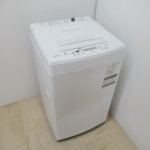 TOSHIBA 東芝 全自動洗濯機 4.5kg AW-45M7 2019年製 ピュアホワイト 簡易乾燥機能付 一人暮らし 洗浄・除菌済み