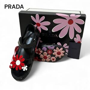 PRADA プラダ フラワー 花柄 サンダル 35 1X473H