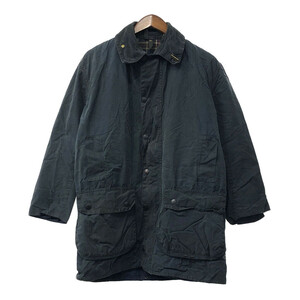 90年代 イングランド製 Barbour バブアー BORDER ボーダー オイルドジャケット ネイビー (メンズ 40) 中古 古着 Q3823